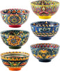 Henten Home Ceramic 5 oz Dipping Bowls, Boho Sauce Bowl Set of 6, Colorful by HentenHome