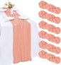 6 Pack Peach Cheesecloth Table Runner 35 x 120 Inch | Boho Gauze Fabric by RestfulGlow