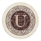 Thirstystone Monogram Round Natural Sandstone Coaster 4 Pack | 4" Diameter by Thirstystone