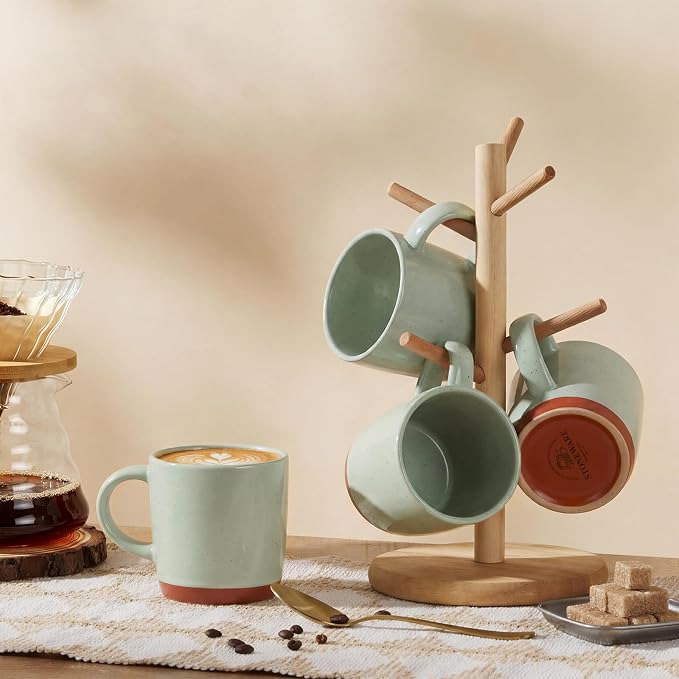 E-far Ceramic Coffee Mug Set of 6, 12oz Stoneware Coffee Cup - Image 8