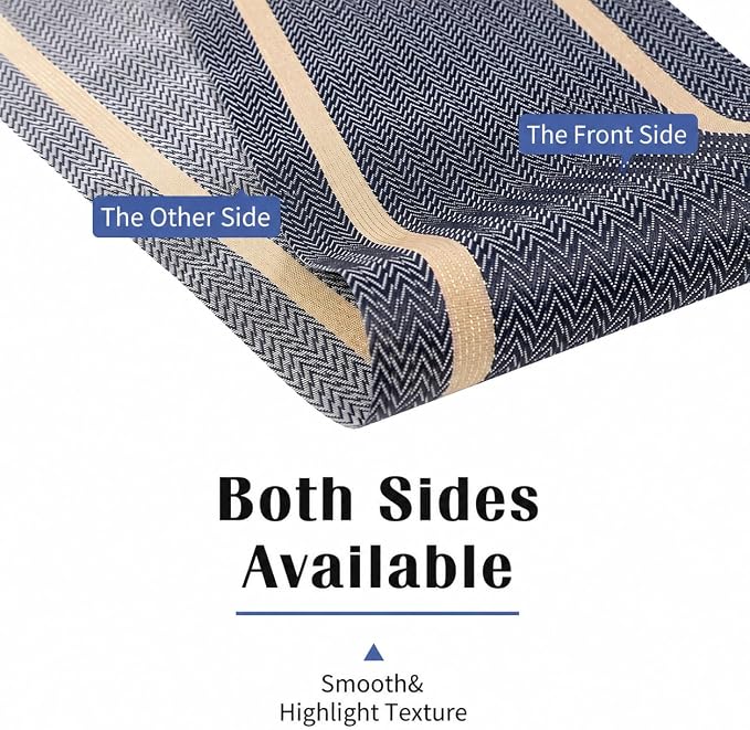 FAVE Navy Blue Woven Table Runner - Image 2