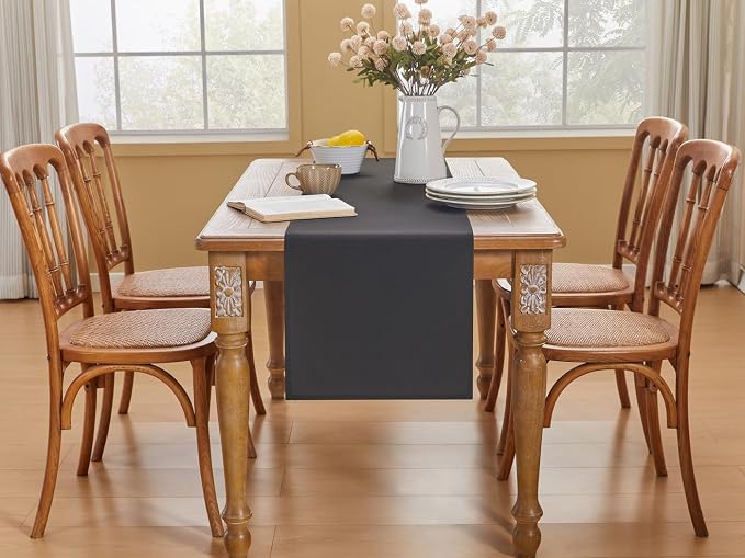 YATOJUZI Black Table Runner Seasonal Summer Autumn Kitchen Dining Coffee Table - Image 4