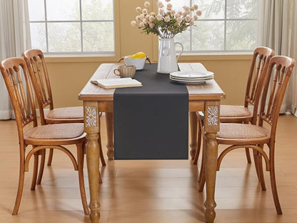 YATOJUZI Black Table Runner Seasonal Summer Autumn Kitchen Dining Coffee Table - Image 4