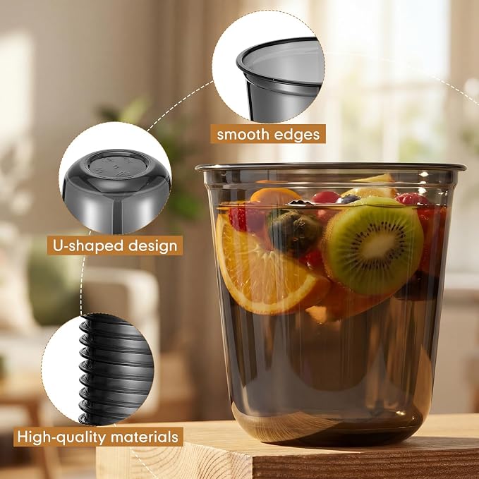 Ziliny 100 Pcs Disposable Stemless Glasses 12oz Crystal Plastic Wine Glasses - Image 3
