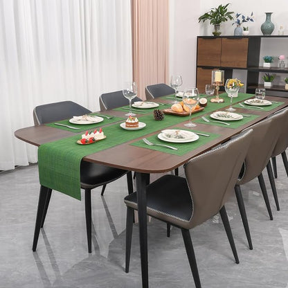 Myir JUN Dark Green Table Runner Home Decor Dining Table Runners | Vinyl Table - Image 4