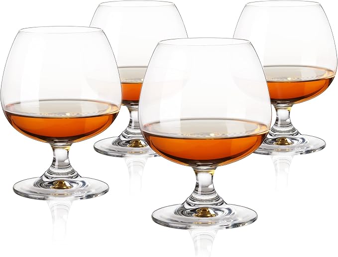 True Brandy Bourbon Whiskey Cognac Scotch Drinking Glasses, Superb Lead-Free by True