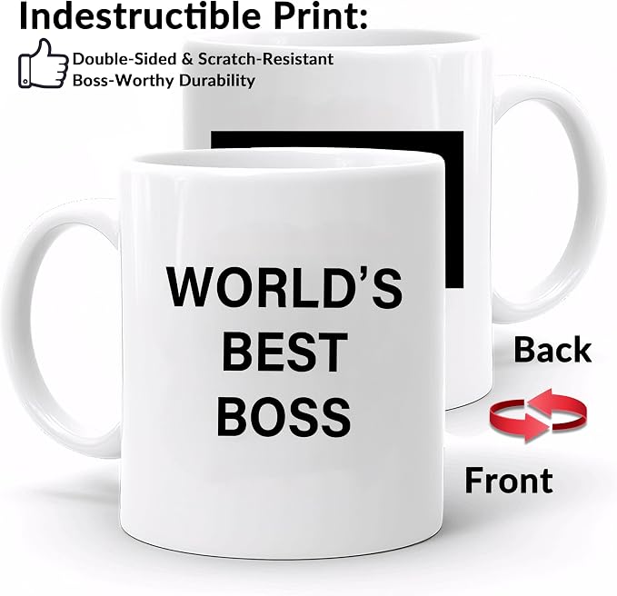 Worlds Best Boss Mug for Managers and Coworkers, Funny Boss Gift Cup | 11oz - Image 2
