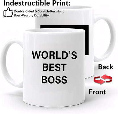 Worlds Best Boss Mug for Managers and Coworkers, Funny Boss Gift Cup | 11oz - Image 2