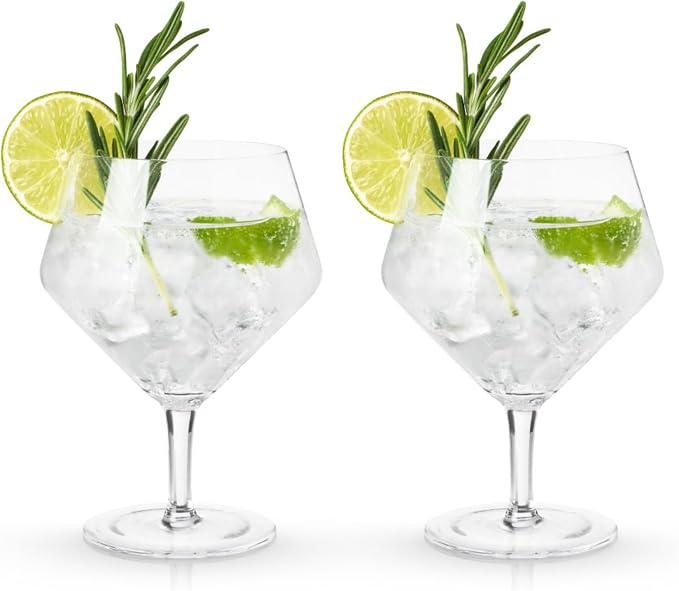 Viski Raye Angled Stemmed Gin and Tonic Glasses Set of 2 - Image 9