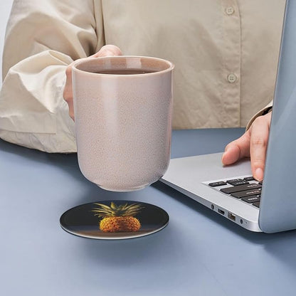 6Pcs PU Leather Coaster for Drinks, Pineapple Fruit Cup Coasters - Image 6