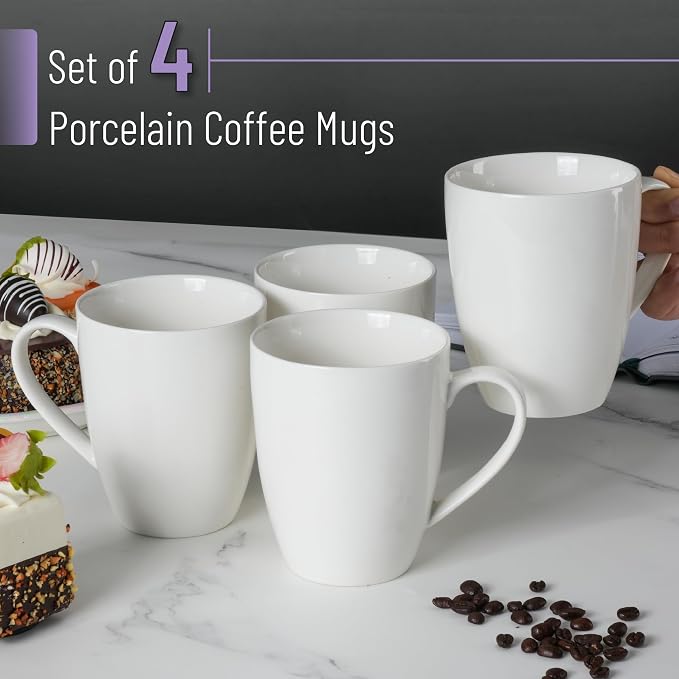BTaT- White Coffee Mugs, 4 Pack, 16 oz, Large Mug - Image 3