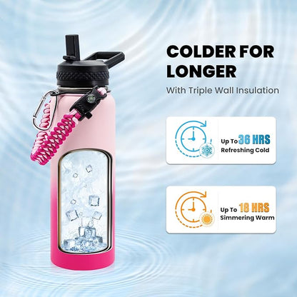 RAYMYLO Insulated Water Bottle 40 oz, Triple Wall Vacuum Stainless Steel | - Image 2