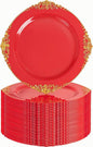 Nervure 100Pcs 7.5'' Red Plastic Plates, Disposable Plates by Nervure