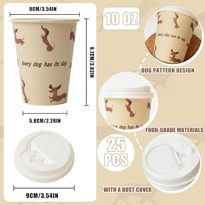 10 OZ 25 Pack Disposable Cups Paper Coffee Cups - Image 2