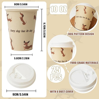 10 OZ 25 Pack Disposable Cups Paper Coffee Cups - Image 2
