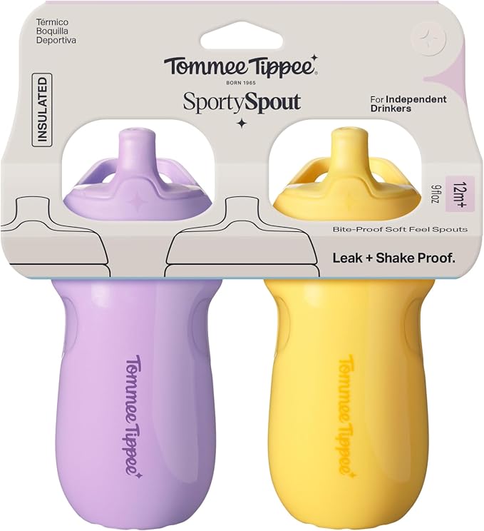 Tommee Tippee Toddler Sippy Cup, Sporty Spout, 1-3 Years, Insulated | Pack of 2 - Image 6