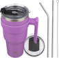 Konokyo 40 oz Tumbler with Handle and Straw, Insulated Travel Mug | Lavender; by Konokyo