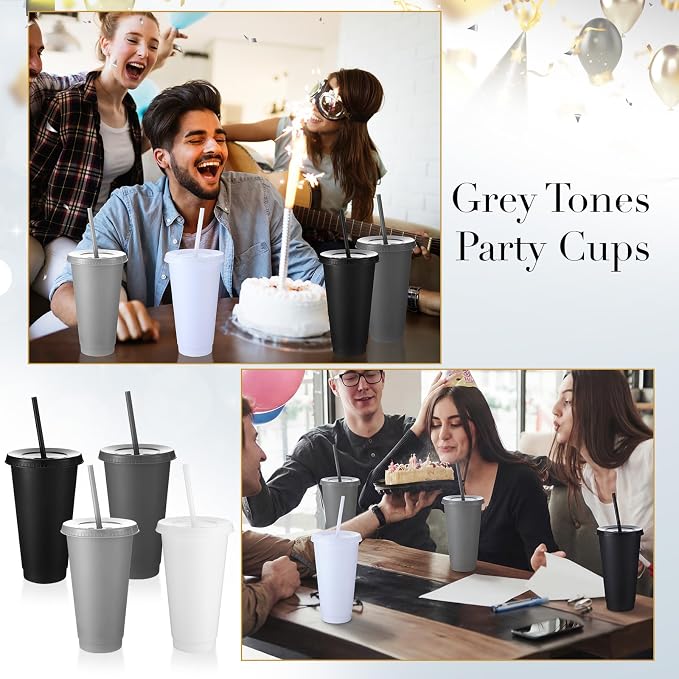 Honeydak 30 Pack Tumbler with Straw and Lid Bulk Cups - Image 5