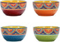 Bico Tunisian Cereal Bowls Set of 4, 26 oz Deep Ceramic Soup Bowls by Bico