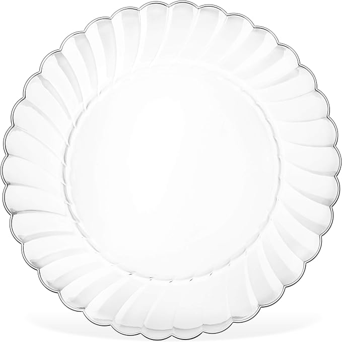 Premium Hard Plastic Plate Set 100 x 6” Clear Round Plates - Image 6