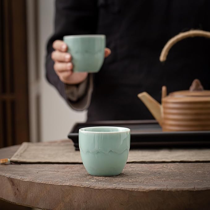 TEANAGOO Ceramic Japanese Tea Cups Set of 4pcs, 5.4oz/160ml Elegant Ceramic - Image 4