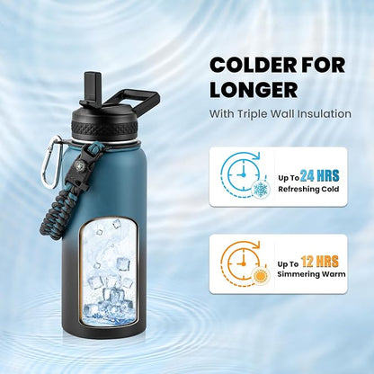 RAYMYLO Insulated Water Bottle 32 oz, Triple Wall Vacuum Stainless Steel | - Image 2