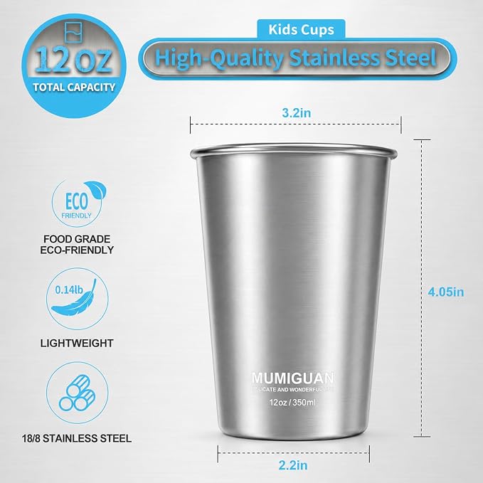 Stainless Steel Cups for Kids 12oz/350ml, Stainless Steel Tumbler | Kids Cups - Image 3