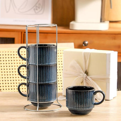 glowworm Coffee Mugs Set of 4, 15 Oz Stackable Coffee Mugs - Image 5