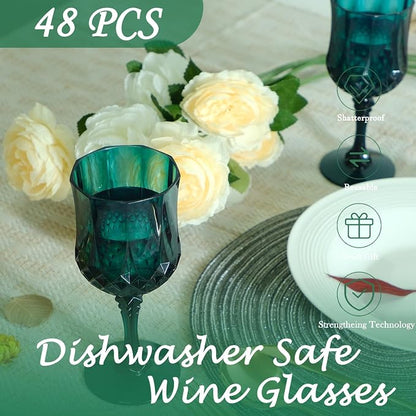 48Pack Plastic Wine Glasses, 7oz Vintage Goblets - Image 5