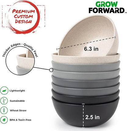 Grow Forward Premium Wheat Straw Bowls Set of 8 - Image 3