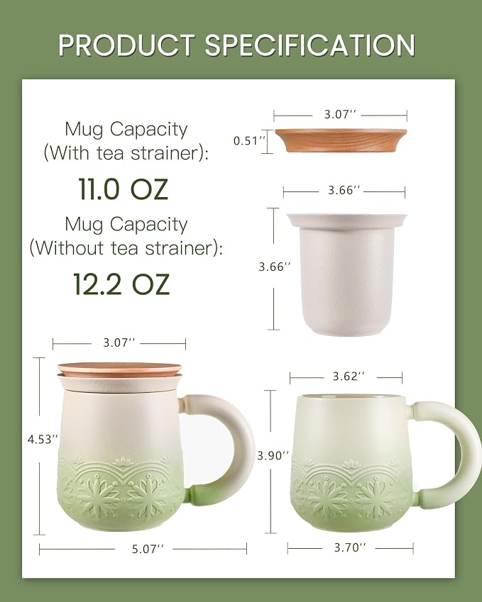 ZENS Tea Mug with Infuser and Lid - Image 5