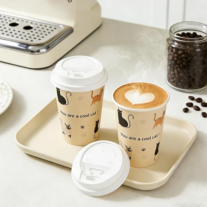 12 OZ 25 Pack Disposable Cups Paper Coffee Cups - Image 3