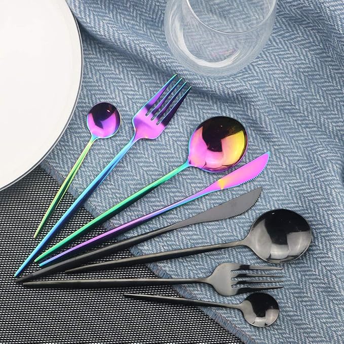 JASHII Flatware Set 24 Piece, Stainless Steel - Image 2