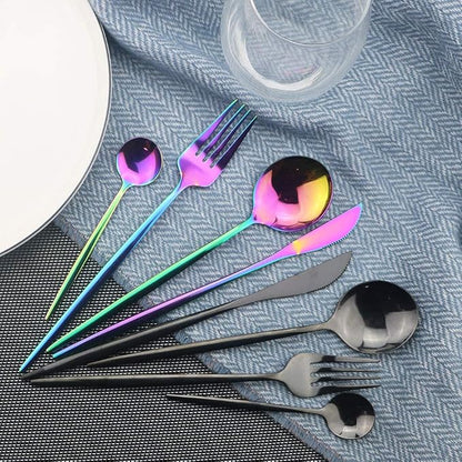 JASHII Flatware Set 24 Piece, Stainless Steel - Image 2