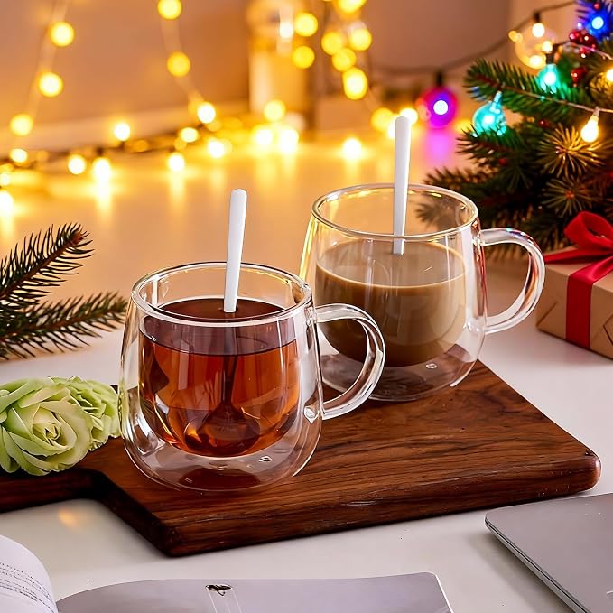 Double Wall Glass Coffee Mugs 10 Oz - Image 7