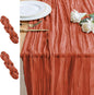 Cheesecloth Table Runner 10FT 2Pcs Terracotta Boho Gauze Sheer Runners | Cheese by Xiomot