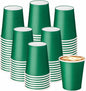 75 Pack 8 oz Disposable Coffee Cups, Paper Coffee Cups-Green | Paper Hot Cups by BALDCC