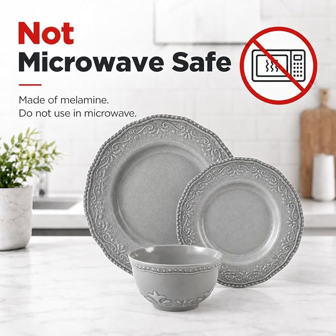 TP 18-Piece Dinnerware Set, Melamine Dishes Set - Image 2