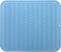 Silicone Dish Drying Mat for Multiple Usage,Easy clean,Eco-friendly,Heat-resistant Silicone Mat for Kitchen Counter or Sink,Refrigerator or Drawer Liner Light Blue XL 18 inches x 16 inches