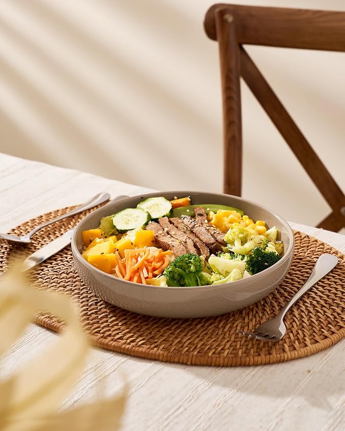 famiware Milkyway 33 oz Pasta Bowls Set of 4, Dishwasher & Microwave Safe - Image 5