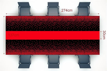 Oudain 6 Pcs Black and Red Tablecloth for Parties Plastic Dot Tablecloths Printed Table Runner Waterproof Disposable Rectangle Table Cover for Christmas Birthday Wedding Party, 54" x 108"