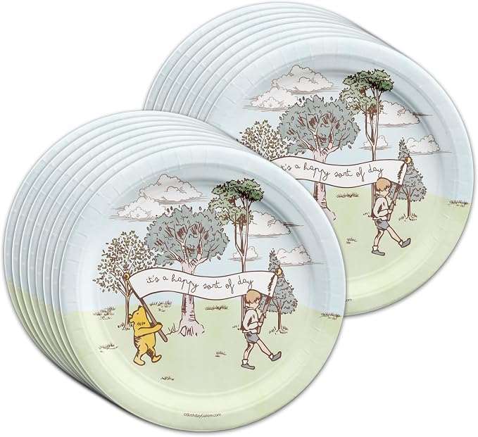 Winnie the Pooh Bear Boy's Birthday Party Supplies Set Plates Napkins Cups - Image 2