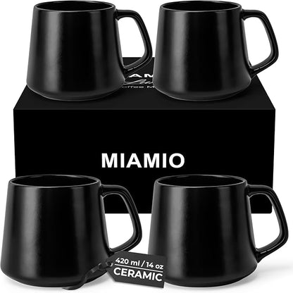 MIAMIO - Coffee Mugs Set of 4, Large Mug - Luxe | Large Ceramic Coffee Mugs by MIAMIO