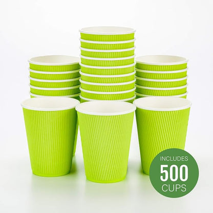Restaurantware-12 Ounce Disposable Coffee Cups, 500 Ripple Wall Hot Cups - Image 2