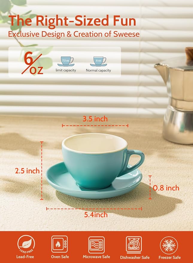 Sweese 6 Ounce Cappuccino Cups - Image 5