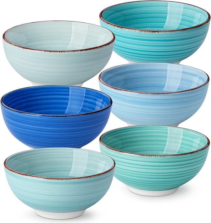 vancasso Bonita 12 Oz Small Bowls Set of 6, Ceramic Mini Dessert & Dipping by vancasso