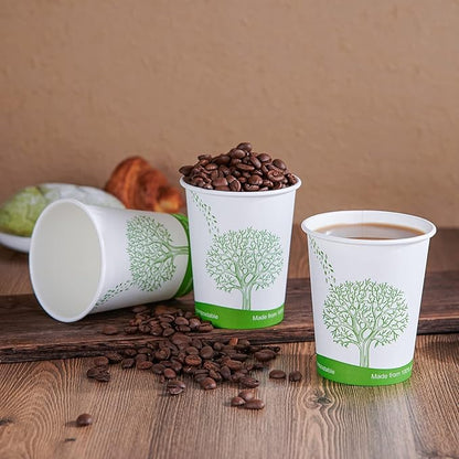 ECOLipak 300 Count 8 oz Compostable Paper Cups, Disposable Paper Coffee Cup | - Image 3