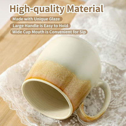 HASENSE Ceramic Coffee Mugs Set of 4, 16 oz Large Reactive Glaze Mugs | - Image 2