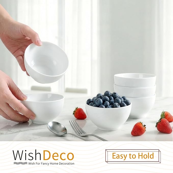 Small Bowls Set of 6, Ceramic Dessert Bowls 10 oz, Porcelain Bowl - Image 4