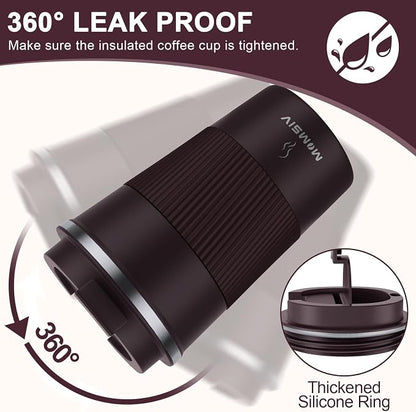 MOMSIV 12oz Travel Coffee Mug, Insulated Coffee Cups - Image 5
